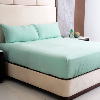 Mint Elegance Solid Fitted Sheet Set - RAZAEE