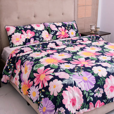 Floral Mosaic Pure Cotton Sateen Duvet Cover Set - RAZAEE